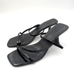 Open Edit Tawney Strap Heel Sandal Open Toe Women's Black Size US11M EU42